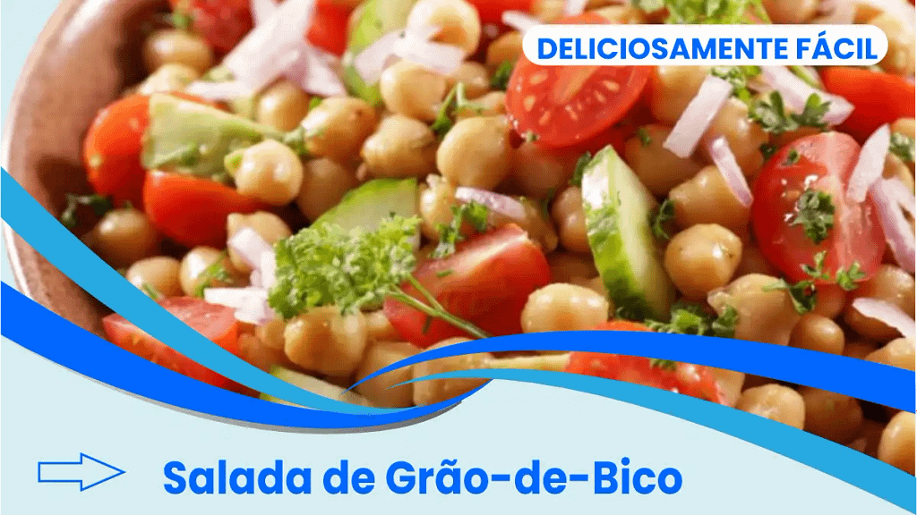 Salada de grão-de-bico, fácil de fazer. Blog Dica Pronta